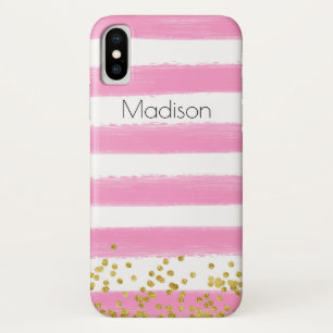 Roze, witte Hoesje-Mate Barely Er is iPhone X Hoes
