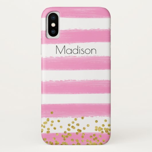 Roze, witte Hoesje-Mate Barely Er is iPhone X Hoes (Achterkant)