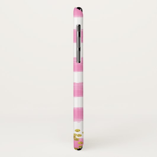 Roze, witte Hoesje-Mate Barely Er is iPhone X Hoes (Achterkant/links)