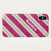 Roze, witte Hoesje-Mate Barely Er is iPhone X Hoes (Achterkant (horizontaal))