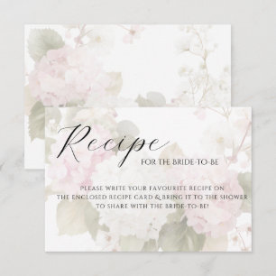 Roze Witte Hortensia's Elegante Receptkaart RSVP Kaartje