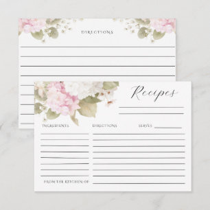 Roze Witte Hortensia's Elegante Receptkaart RSVP Kaartje