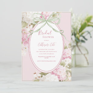 Roze Witte Hortensia's Salie Groene Bruidsdouche Kaart