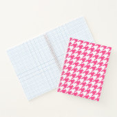 Roze Witte Houndstooth Geruite Ontwerp  Notitieboek (Binnen)