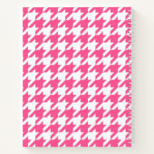 Roze Witte Houndstooth Geruite Ontwerp  Notitieboek (Achterkant)