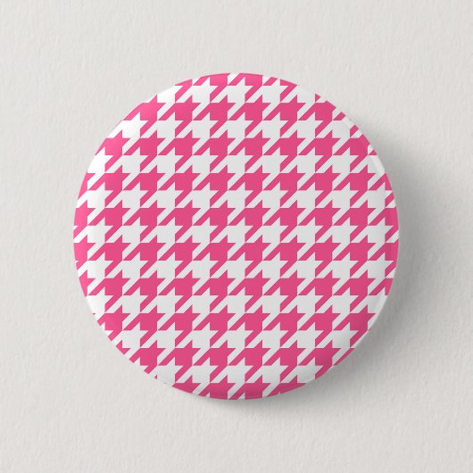 Roze Witte Houndstooth Geruite Ontwerp Ronde Button 5,7 Cm (Voorkant)