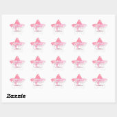 Roze Witte Huis Snowflakes Nieuwjaar Ster Sticker (Vel)