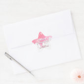 Roze Witte Huis Snowflakes Nieuwjaar Ster Sticker (Envelop)