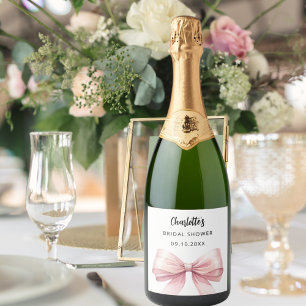 Roze witte huwelijksfeest sparkling wijnetiket