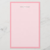 Roze witte Initiaal monogram Briefpapier (Voorkant)