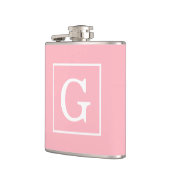 Roze witte Initiaal monogram Heupfles (Links)