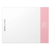 Roze witte Initiaal monogram Notitieblok (Voorkant)