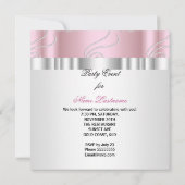 Roze witte juweldiamanten Zilver Birthday Party Kaart (Achterkant)