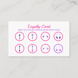 Roze witte juwelen Neon stijlvolle body Piercing Klantenkaartje