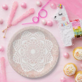 Roze & Witte Kant Doily Shabby Chic Bord (Feest)