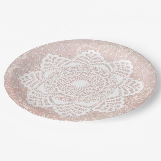  Roze & Witte Kant Doily Shabby Chic Bord (Gekanteld)