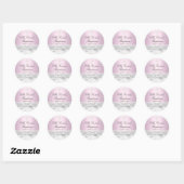 Roze Witte Kant & Kruis Doopsticker Ronde Sticker (Vel)