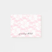 Roze witte kant Rozen Floral Post-it® Notes (Voorkant)