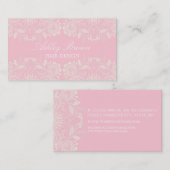 Roze & Witte  kant Visitekaartje (Voorkant / Achterkant)