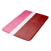 Roze Witte Karmozijnrode Kleurblok  Badmat (Gekanteld)