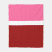 Roze Witte Karmozijnrode Kleurblok Fleece Deken (Voorkant)