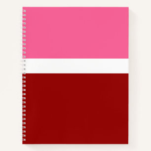 Roze Witte Karmozijnrode Kleurblok Notitieboek