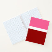 Roze Witte Karmozijnrode Kleurblok Notitieboek (Binnen)