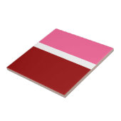 Roze Witte Karmozijnrode Kleurblok  Tegeltje (Zijkant)
