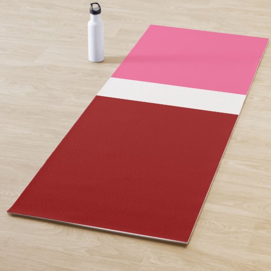 Roze Witte Karmozijnrode Kleurblok Yogamat