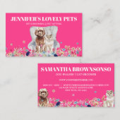 Roze witte kat Dog Pet Visitekaartje (Voorkant / Achterkant)