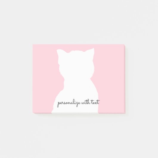 Roze witte Kat Post-it® Notes (Voorkant)