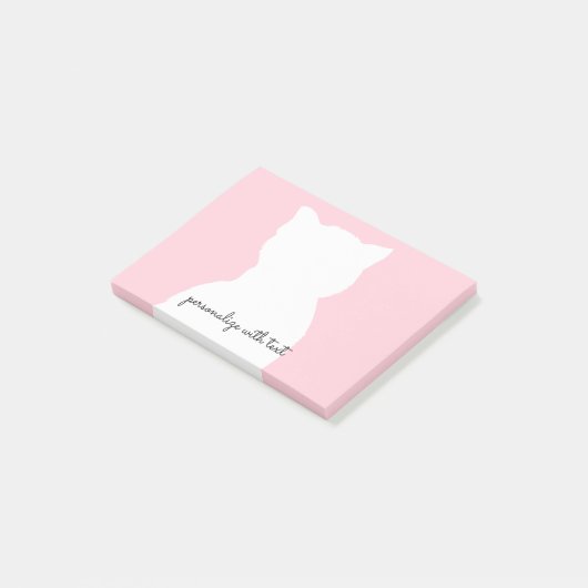 Roze witte Kat Post-it® Notes (Schuin)