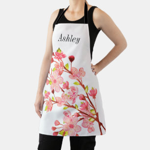 Roze Witte Kersenbloesem Bloemen Chic Schort