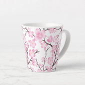Roze Witte Kersenbloesem initiaal Aanpasbare mok (Rechterhoek)