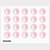 Roze Witte Kerst  Waterverf Ronde Sticker (Vel)