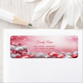 Roze Witte Kerstballen Retouradres Label (Insitu)