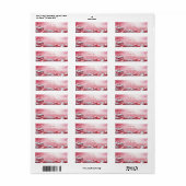 Roze Witte Kerstballen Retouradres Label (Full Sheet)