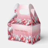 Roze Witte Kerstballen Vakantie Cadeaudoos Bedankdoosjes (Achterkant)