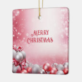 Roze Witte Kerstballen Vakantie Ornament (Links)