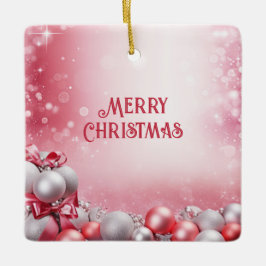 Roze Witte Kerstballen Vakantie Ornament