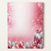 Roze Witte Kerstballen Vakantie Planner (Achterkant)