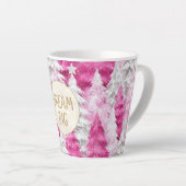 Roze Witte Kerstbomen Gouden Glitter Droom Latte Mok (Rechterhoek)