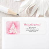 Roze Witte Kerstboom retour adres label (Insitu)