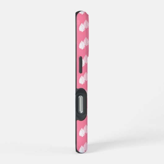 Roze witte kerstboomstructuur iPhone hoesje (Rechterkant)