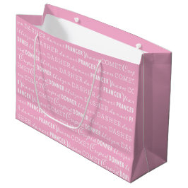 Roze & Witte Kerstcadeautas | Rendieren van de Ker Groot Cadeauzakje