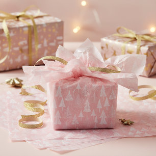 Roze Witte Kerstpatroon#6 ID1009 Tissuepapier