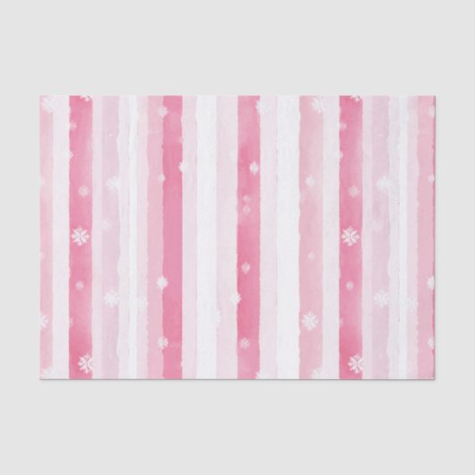 Roze witte kerststrepen tissuepapier (Voorkant)