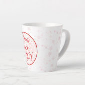 Roze & Witte Kerstvakantie Love Peace Joy Latte Mok (Rechterhoek)