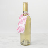 Roze & Witte Kerstvreugde Rendier Flessenhanger (Schuin)