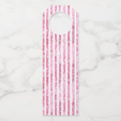 Roze & Witte Kerstvreugde Rendier Flessenhanger (Achterkant)